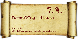Turcsányi Mietta névjegykártya